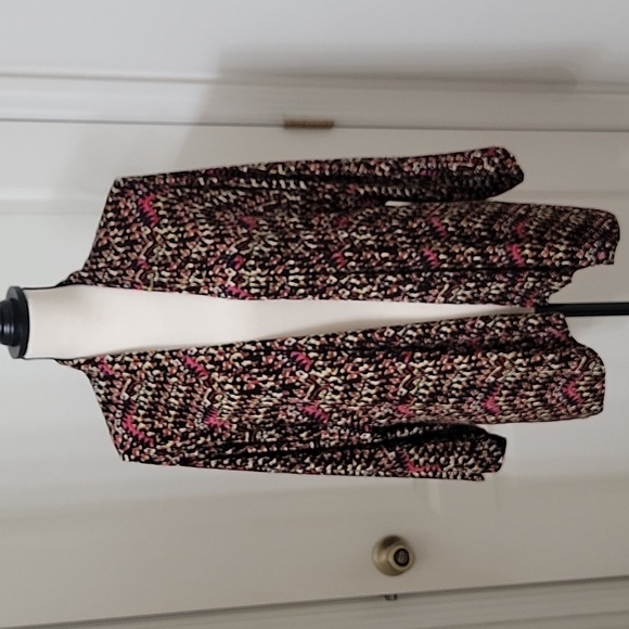 Chico's Sweaters - Chico's Travelers Size 2 (L-12) Multi-Color Open Cardigan Long Sleeve Slinky